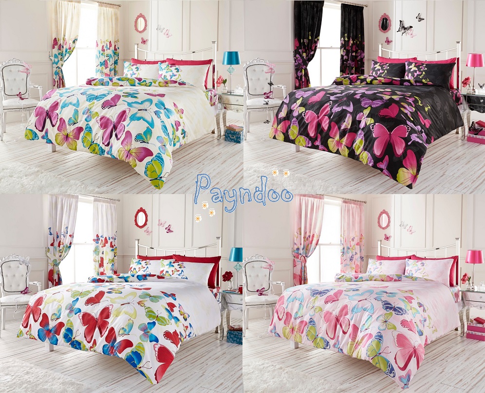 Modern Fashion Butterfly Duvet Cover Bedding Set Floral In Multi