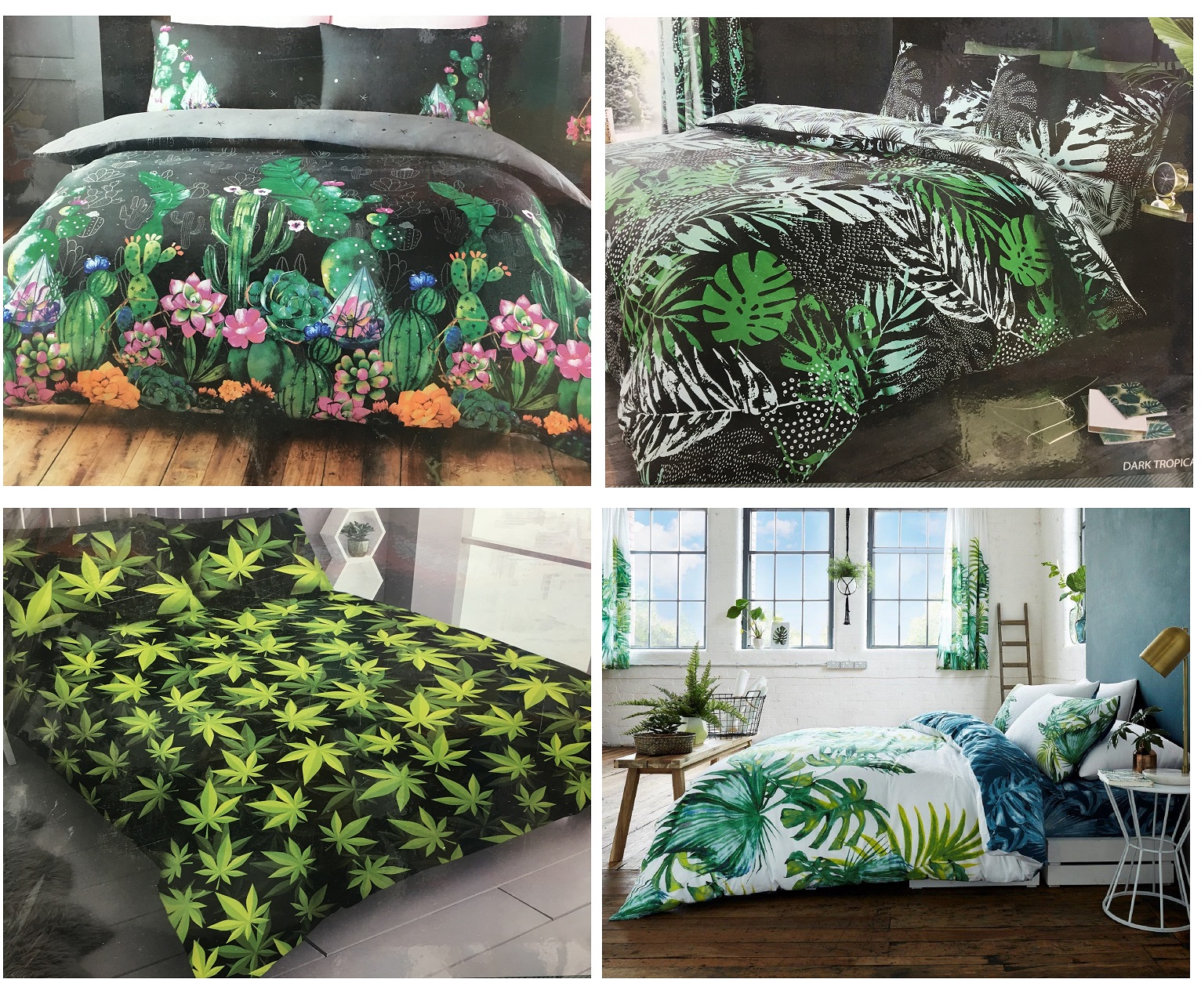 Terrarium Sea Reaf Tropical Leaf Forest Duvet Cover Pillow Sheet