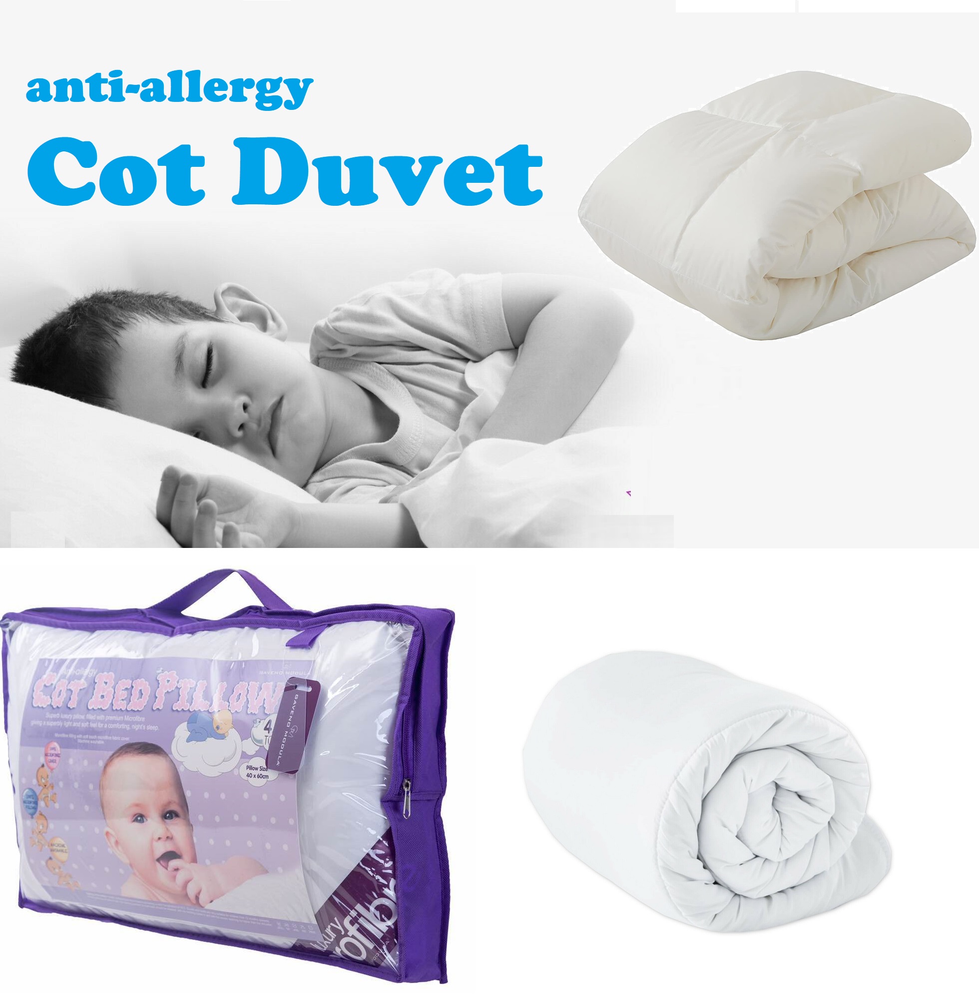 New Soft Baby/Toddler/Junior 13.5 Tog Cot Bed Duvet/Quilt **Anti-Allergy** 