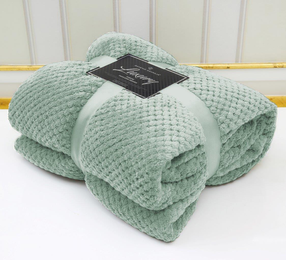 Popcorn Cosy Faux Fur Sofa Bed Throw Blanket - Double or King size - Picture 2 of 19