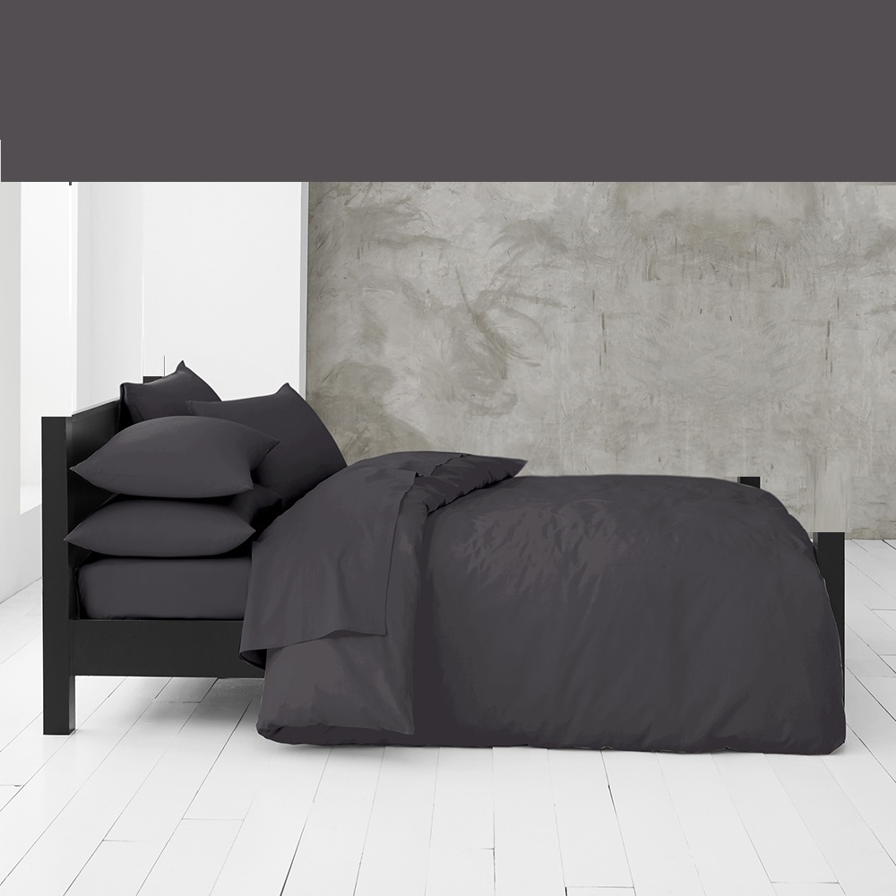 Luxurious Long Lasting & Easy Care PollyCotton Flat Sheet Black, Double 