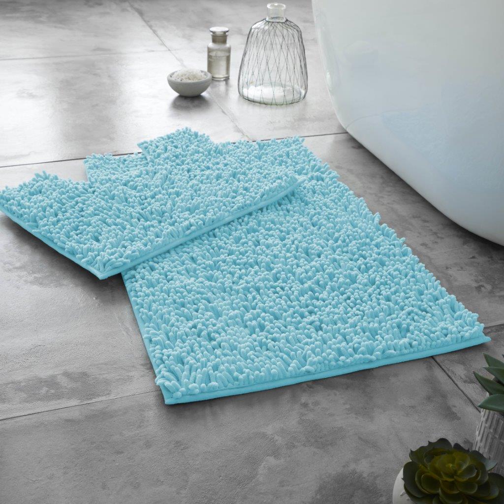 Microfiber Chenille LOOP Bath Mat Pedestal Set Extra Soft and Absorbent