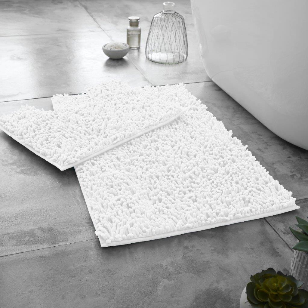Microfiber Chenille LOOP Bath Mat Pedestal Set Extra Soft and Absorbent